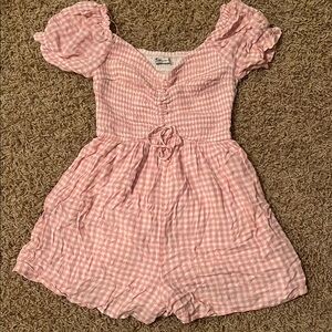 Hollister Pink Gingham Romper